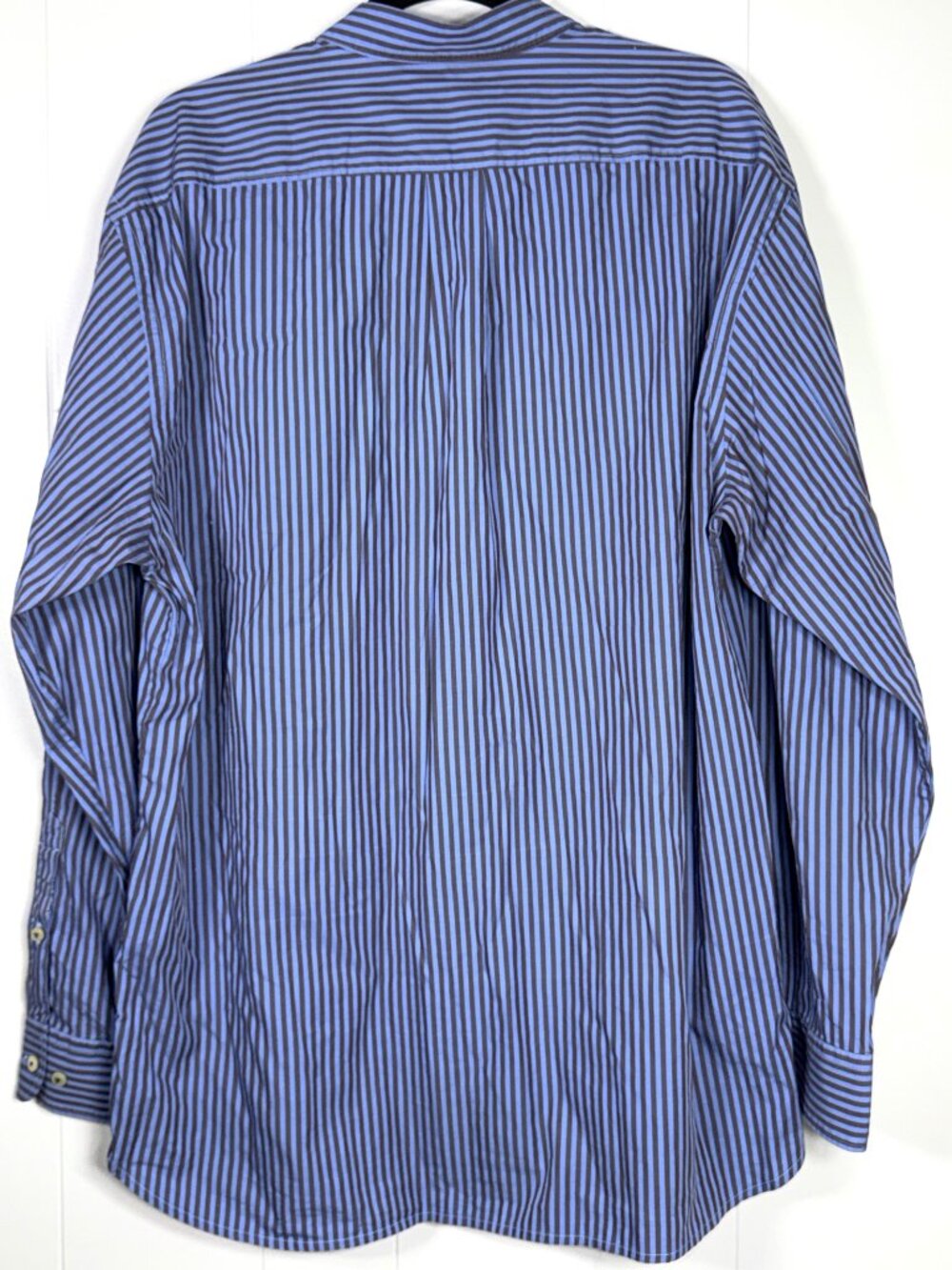 Tommy Bahama Blue Pin-Stripe Button-Down L/Sleeve Dress Shirt Pima Cotton Men XL - Picture 6 of 7